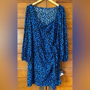 Ava & Viv Blue and Black Patterned Dress